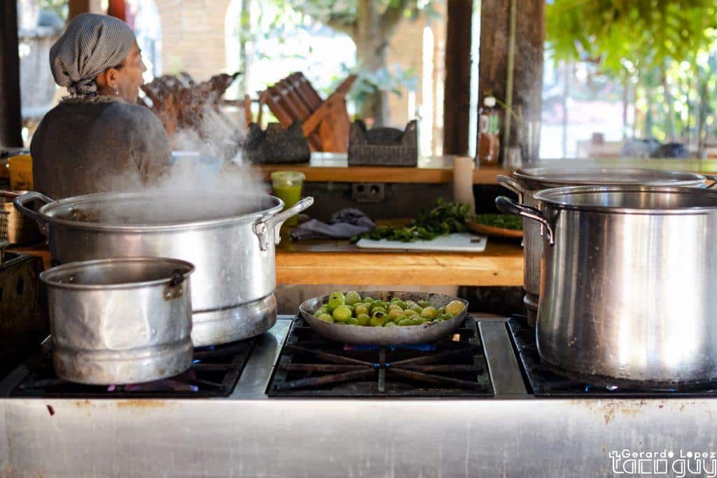 Preparing Chilaquiles