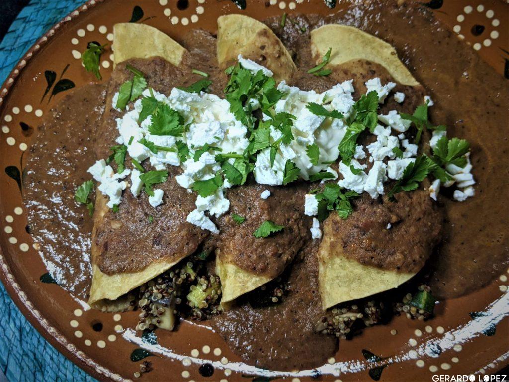 Vegan Enfrijoladas