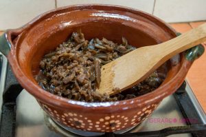 Preparing eggplant tacos