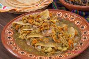 Zucchini flower enchiladas