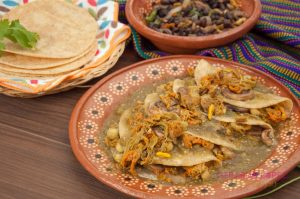 Zucchini flower enchiladas